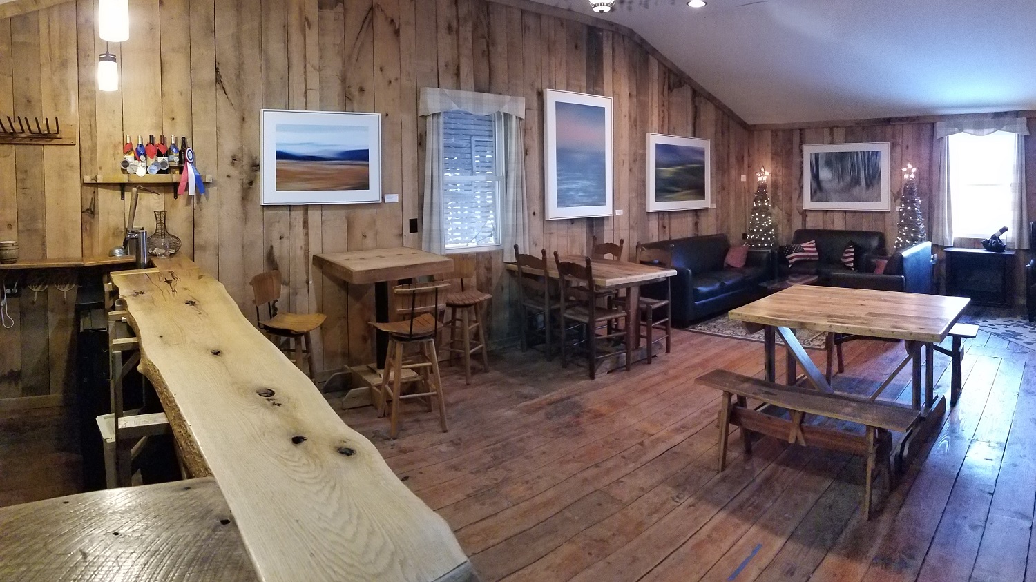 Upstairs winter tasting room