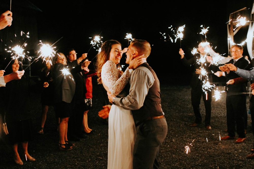 Wedding Look Book at Mountain Run Winery: Sparkler exit