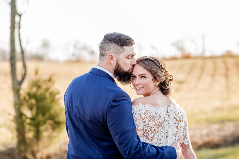 Wedding Look Book at Mountain Run Winery: Bride looking at camera