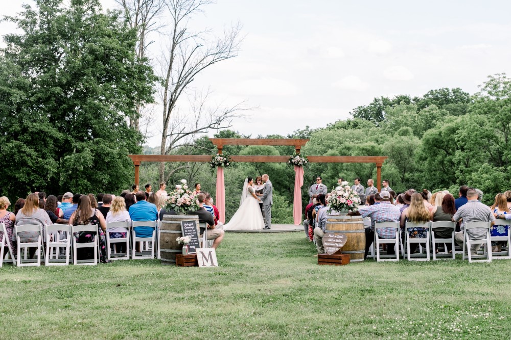 Wedding Look Book at Mountain Run Winery: Couple during wedding ceremony