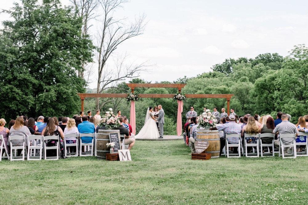 Weddings Wedding Look Book at Mountain Run Winery: Couple during wedding ceremony