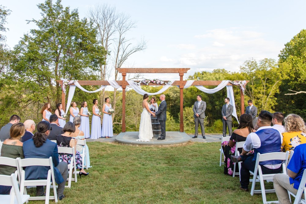 Weddings Wedding Look Book at Mountain Run Winery: Wedding ceremony at overlook