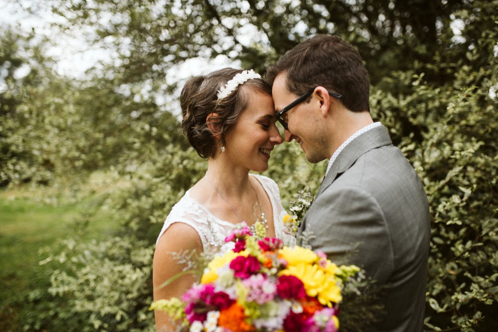 Weddings Wedding Look Book at Mountain Run Winery: Couple looking at each other
