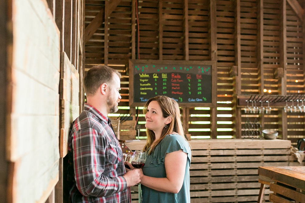 Wedding Look Book at Mountain Run Winery: Bride standing at fence