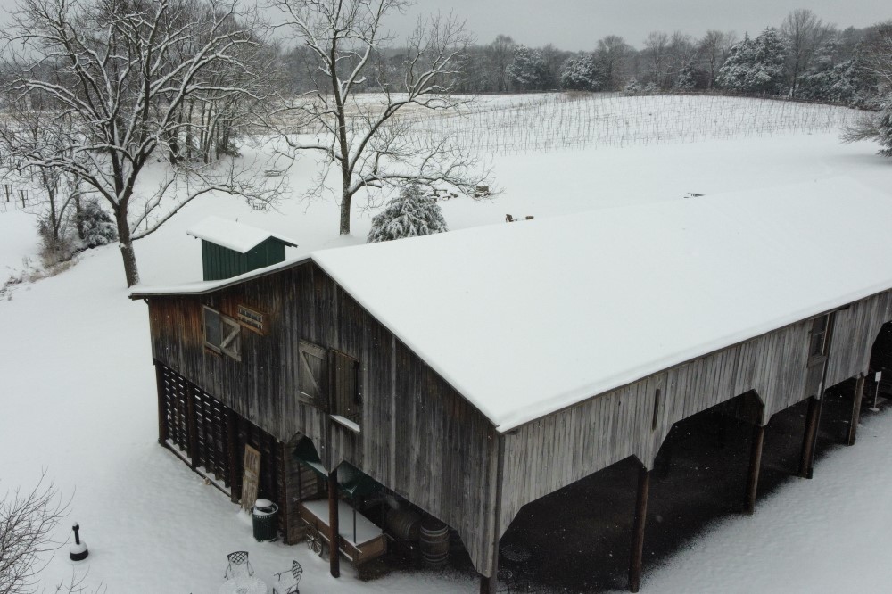 Wedding Look Book at Mountain Run Winery: Wedding ceremony in old barn