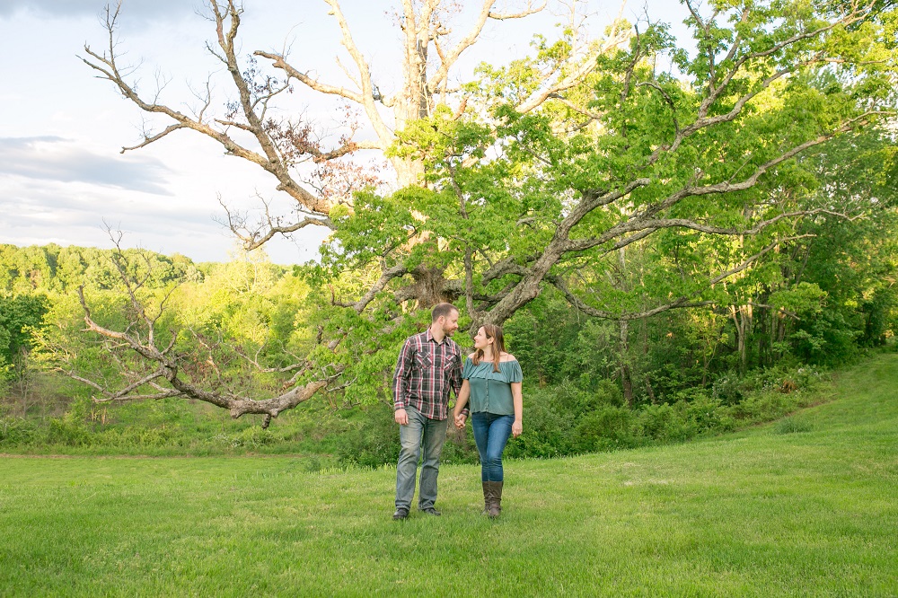 Wedding Look Book at Mountain Run Winery: Couple standing in front of barn