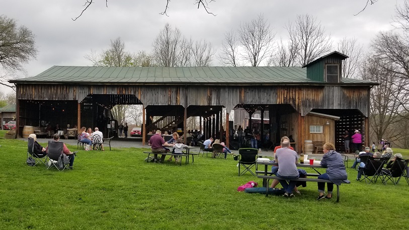 Band under the barn at Mountain Run Winery